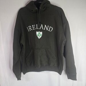 Live For Rugby Hoodie Mens Large Green Ireland Shamrock Pullover Hoodie
